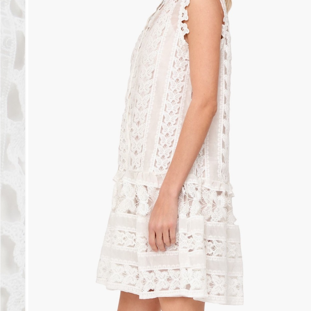 Ciebon - Chic Navy Blue Butterfly Lace Mini Dress